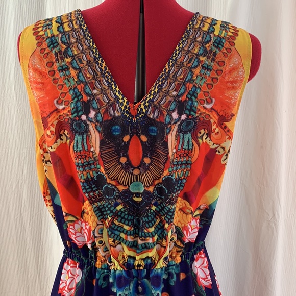 Floral lotus embellished maxi dress Size 16 - Picture 9 of 11